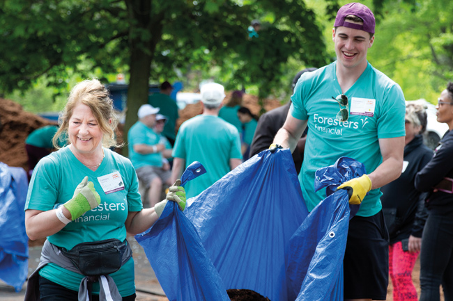 Foresters members helping at a community event