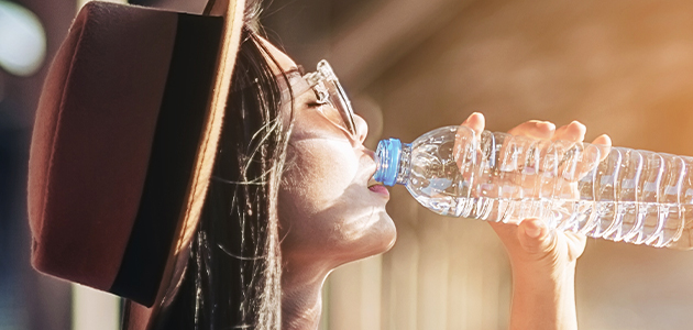 person drinking water